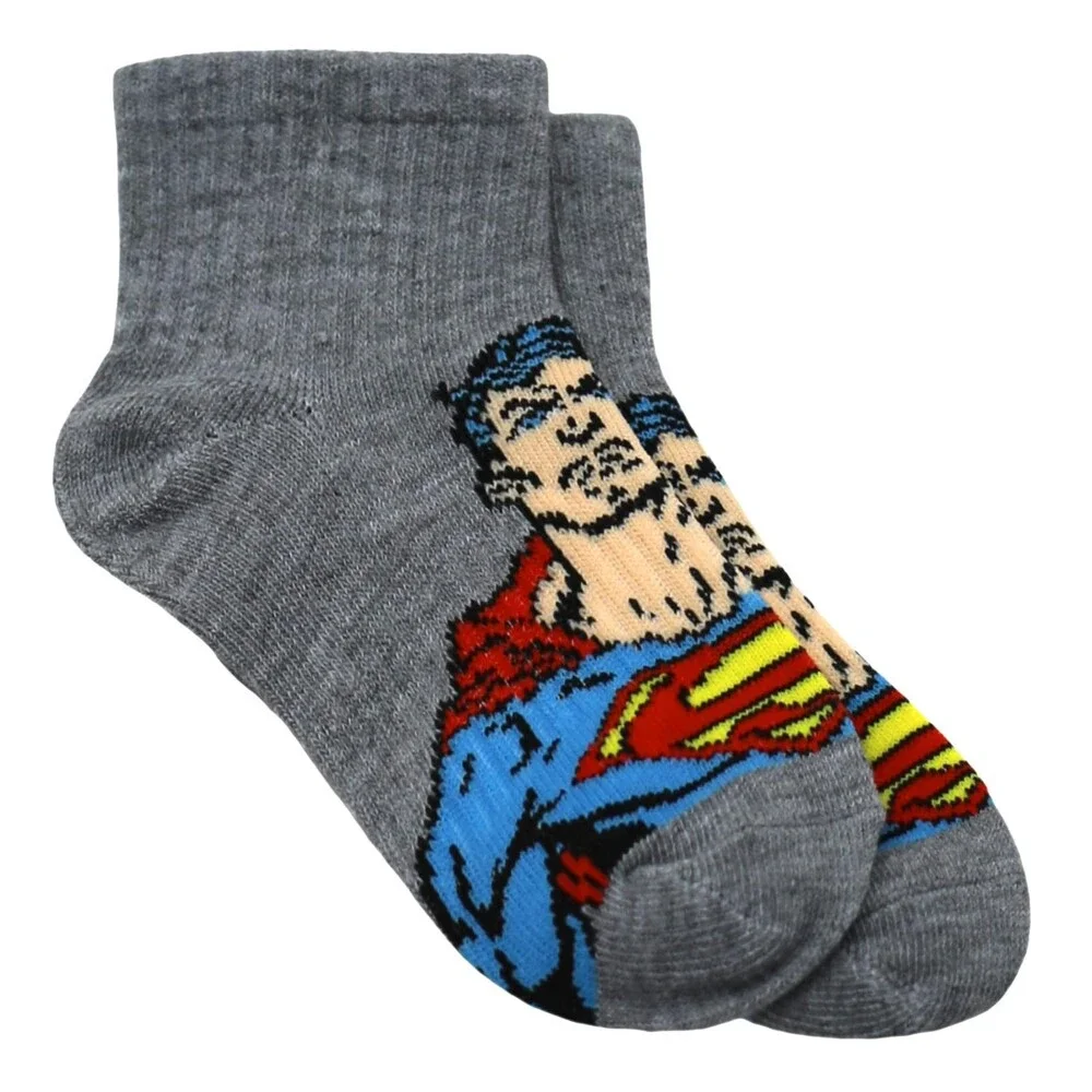 DC Boys' Comics Superman Socks 8 Pair Super Hero Athletic Ankle M